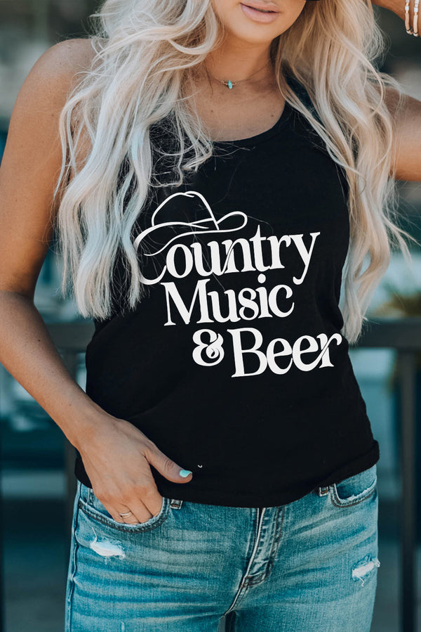 COUNTRY MUSIC & BEER Graphic Tank
