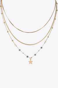Star Triple-Layered Stainless Steel Necklace